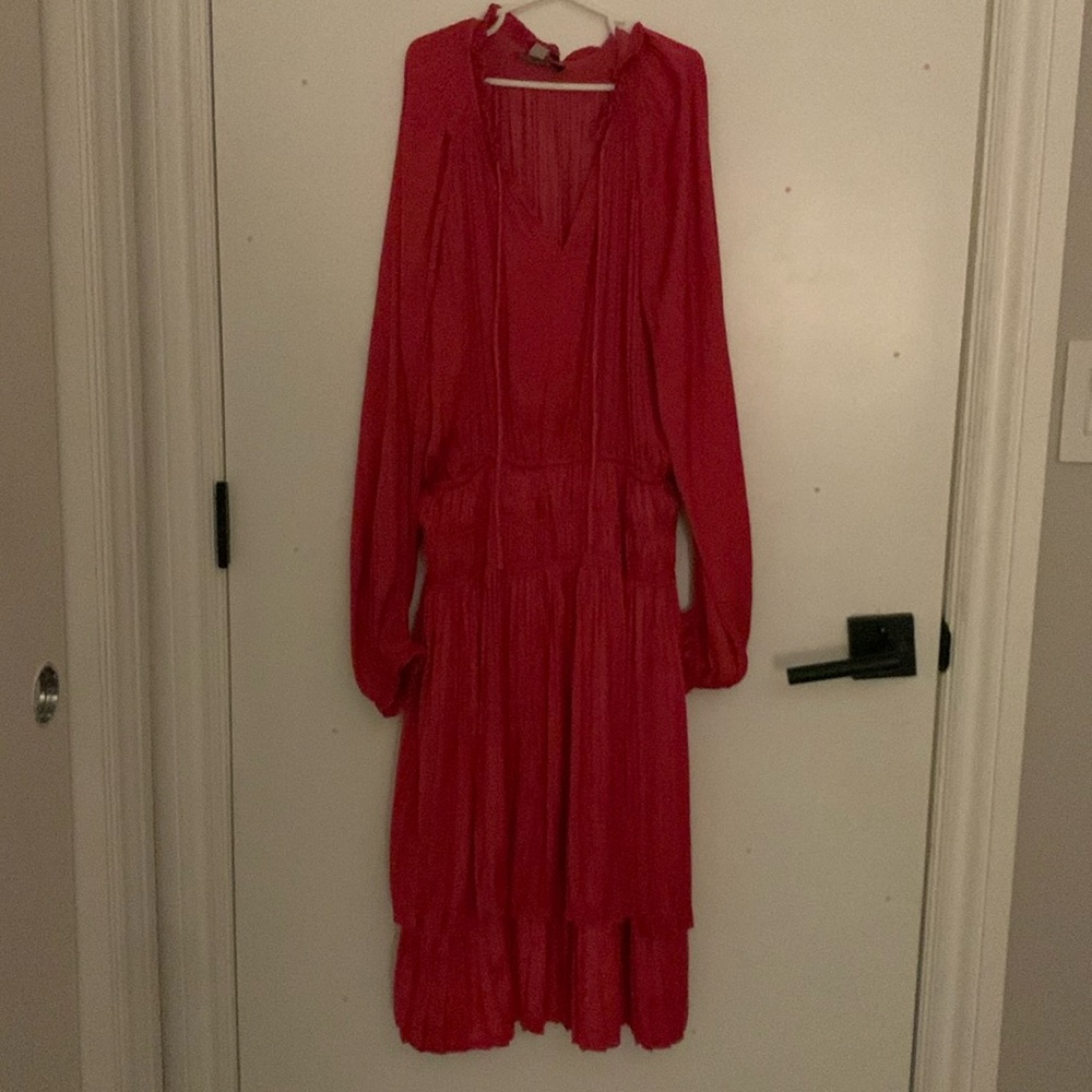 Fuchsia midi dress tahari